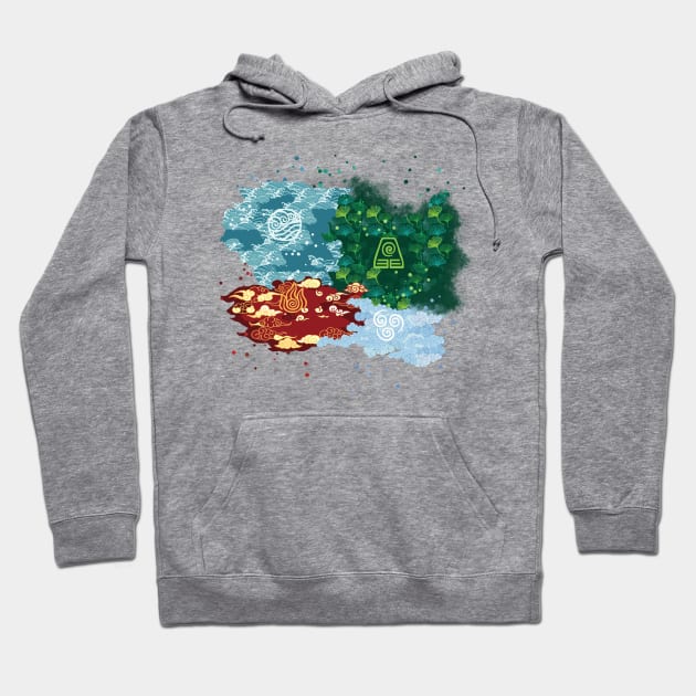 Four Nations, four Elements Hoodie by Silentrebel